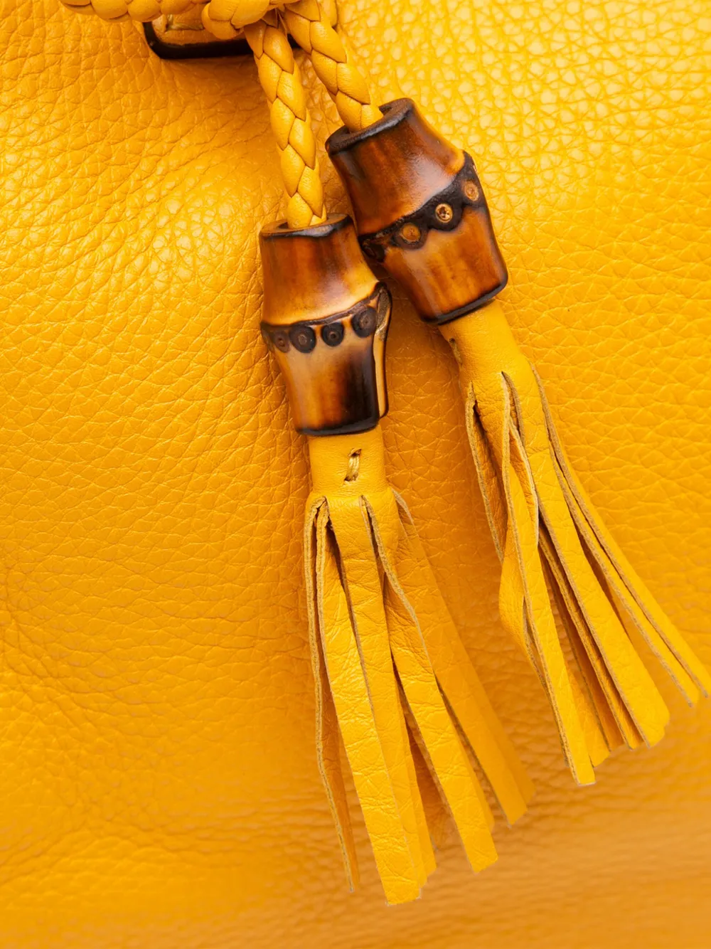 Pre-owned Gucci 2016-2025 Medium Leather Bella Tote Bag In Yellow