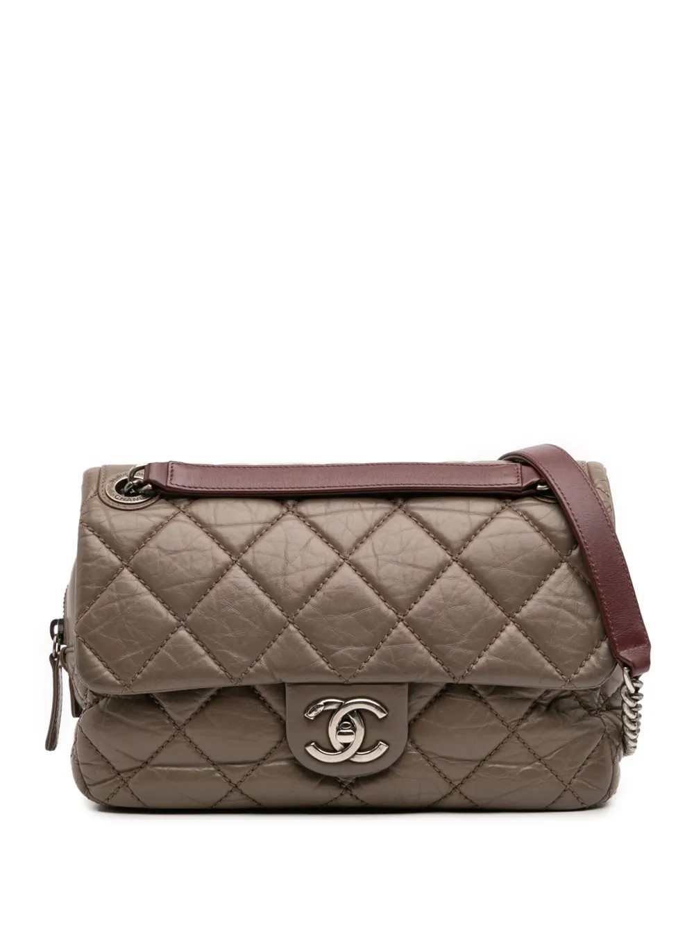 CHANEL Pre-Owned 2013-2014 ミディアム マトラッセ エイジドカーフスキン ポートベローフラップ ショルダーバッグ CHANEL Pre-Owned 2013-2014 ミディアム マトラッセ エイジドカーフスキン ポートベローフラップ ショルダーバッグ