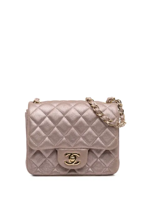 CHANEL Pre-Owned 2014-2015 Mini Square Classic Iridescent Calfskin Single Flap crossbody bag
