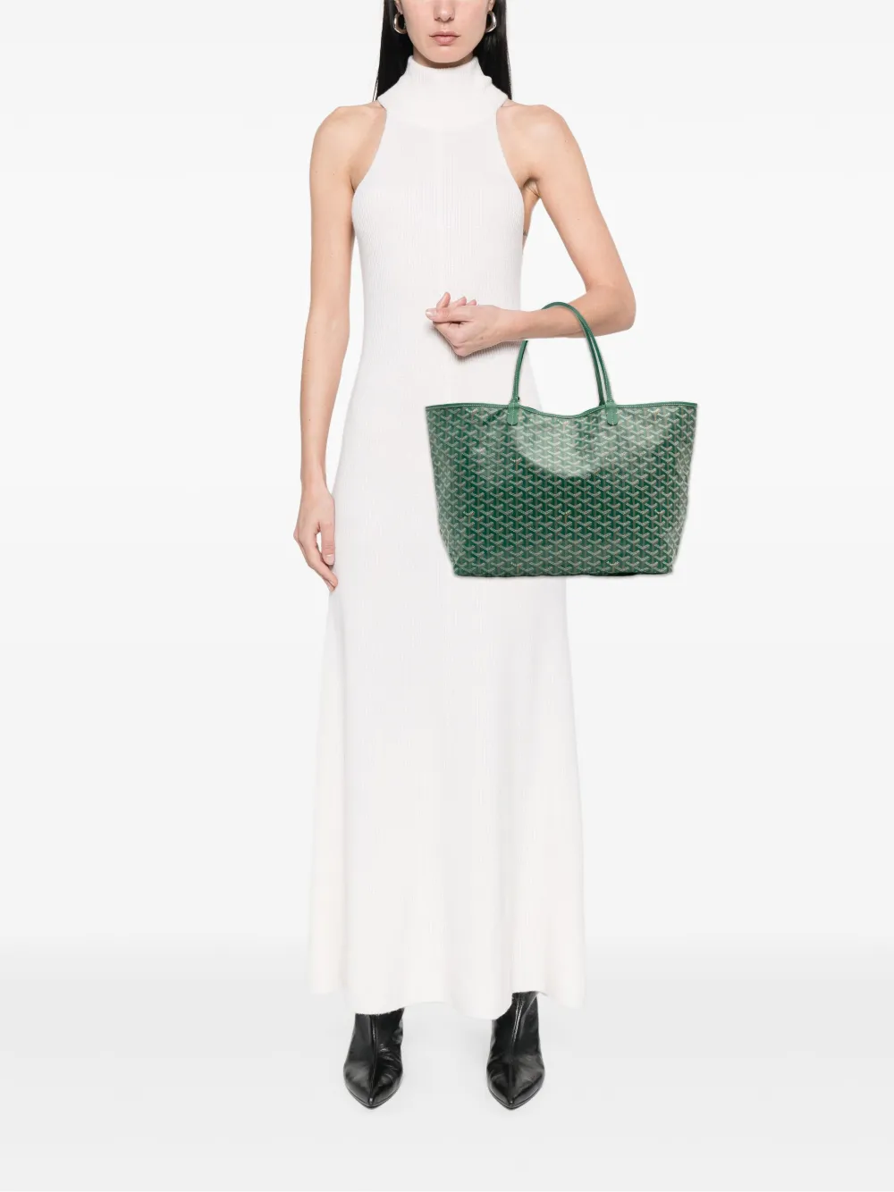 Pre-owned Goyard 2019 Ine Saint Louis Gm Tote Bag In Green