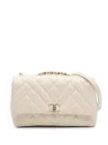 CHANEL Pre-Owned 2019 Small Mix Quilted Aged Calfskin New Clutch Flap crossbody bag - White