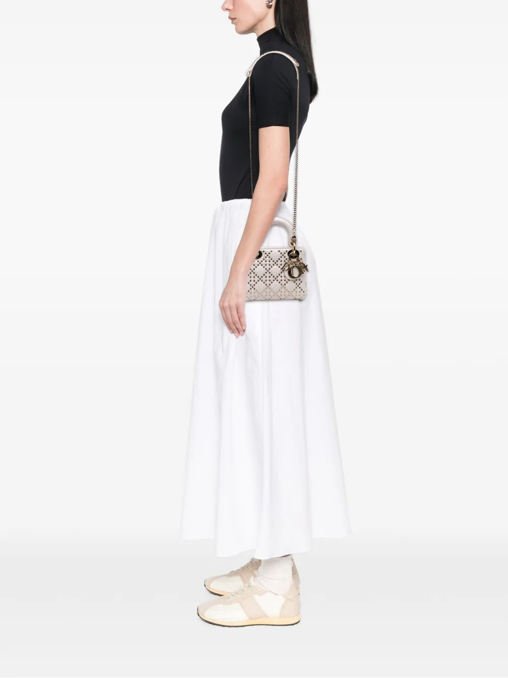 Christian Dior Pre-Owned 2022 Mini Lambskin Cannage Lucky Star Studded Lady Dior satchel | Pre-Owned | Image 2