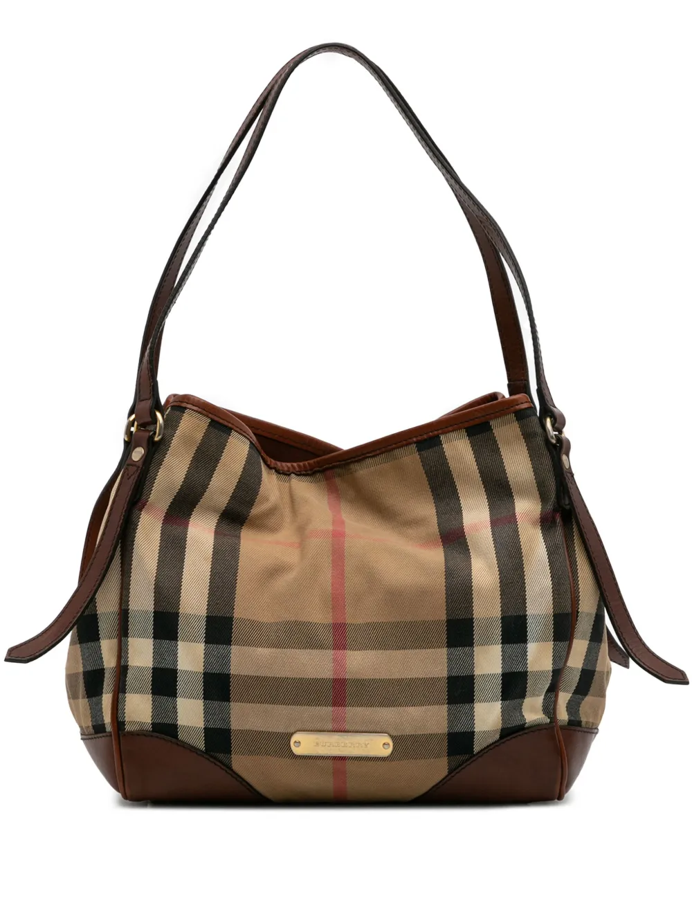 Burberry Pre-Owned 2000-2017 スモール ハウスチェック キャンバス カンタベリー トートバッグ - ブラウン Burberry Pre-Owned 2000-2017 スモール ハウスチェック キャンバス カンタベリー トートバッグ - ブラウン