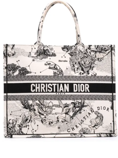 Christian Dior Pre-Owned 2021 Large Canvas Embroidered Zodiac Toile De Jouy Book tote bag