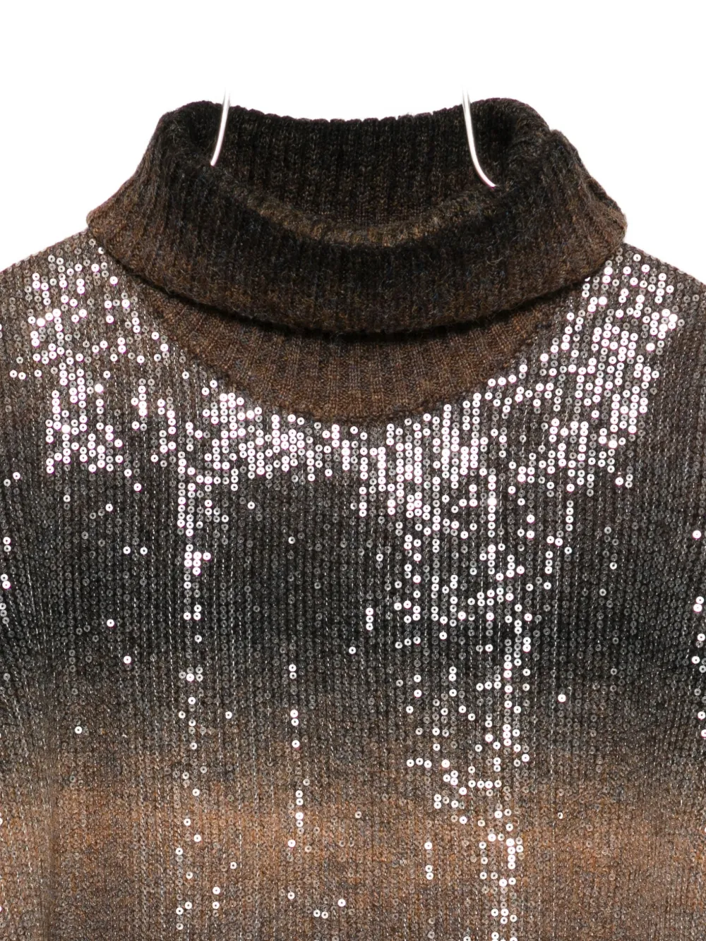 Liu •jo Pailletten-minikleid Mit Rollkragen In Brown