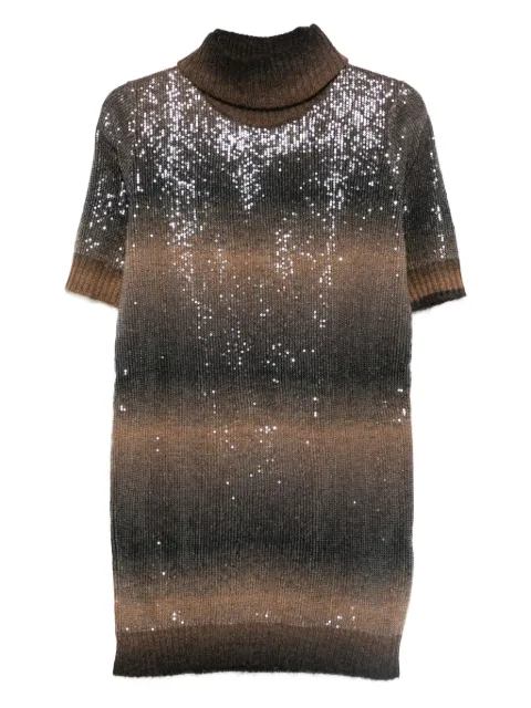 LIU JO sequin-embellished roll-neck mini dress