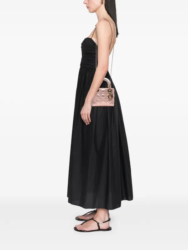 Christian Dior Pre-Owned 2019 Mini Metallic Lambskin Cannage Lady