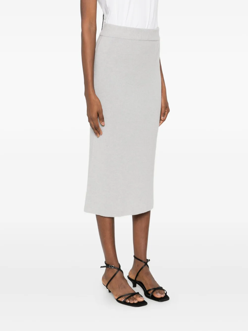 Daniele Fiesoli Fine-knit Midi Skirt In Gray