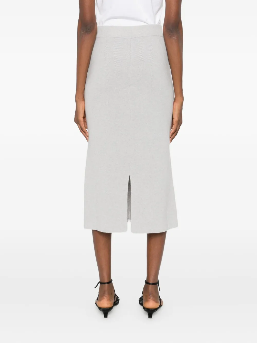 Daniele Fiesoli Fine-knit Midi Skirt In Gray