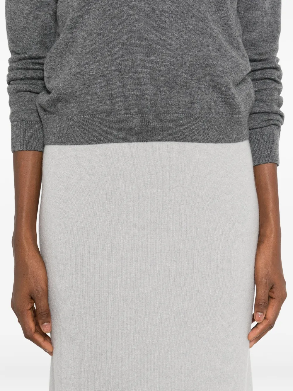 Daniele Fiesoli Fine-knit Midi Skirt In Gray