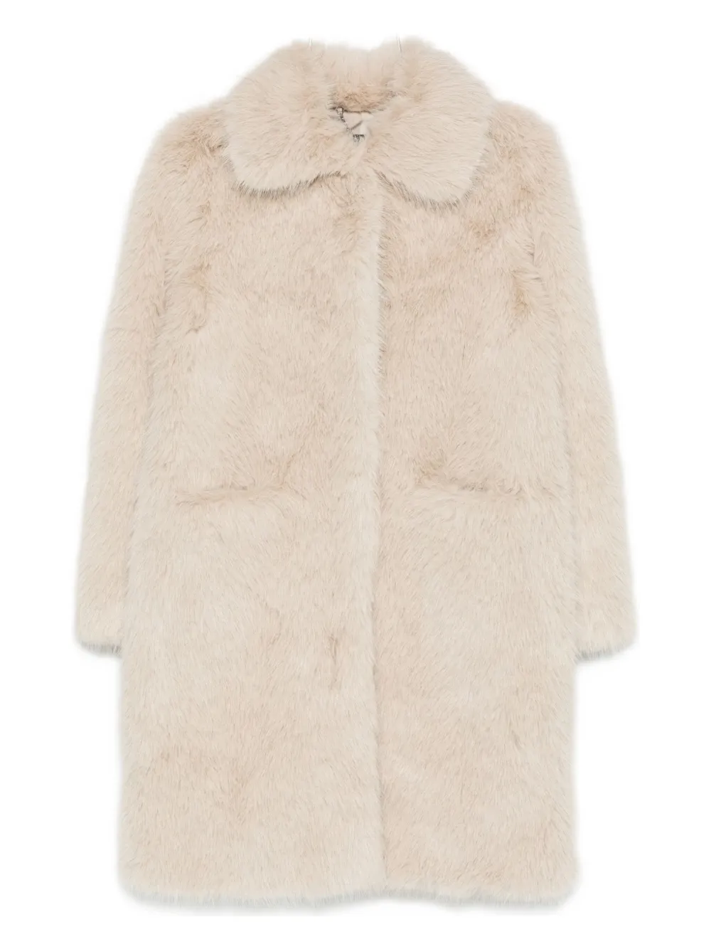 bomboogie spread-collar faux-fur coat | Neutrals | Image 1