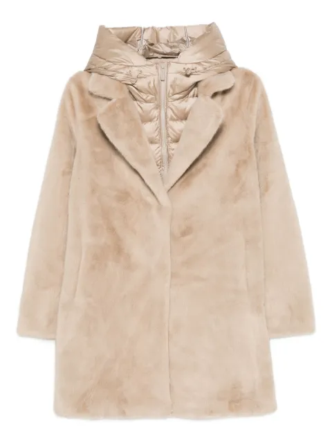bomboogie panelled hooded coat
