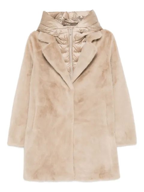 bomboogie panelled hooded coat