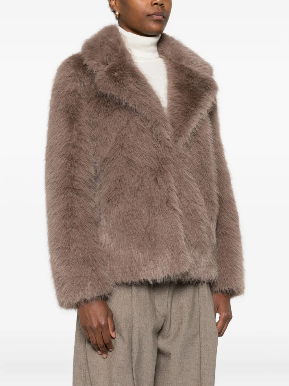 Bomboogie Faux-fur Jacket In Brown