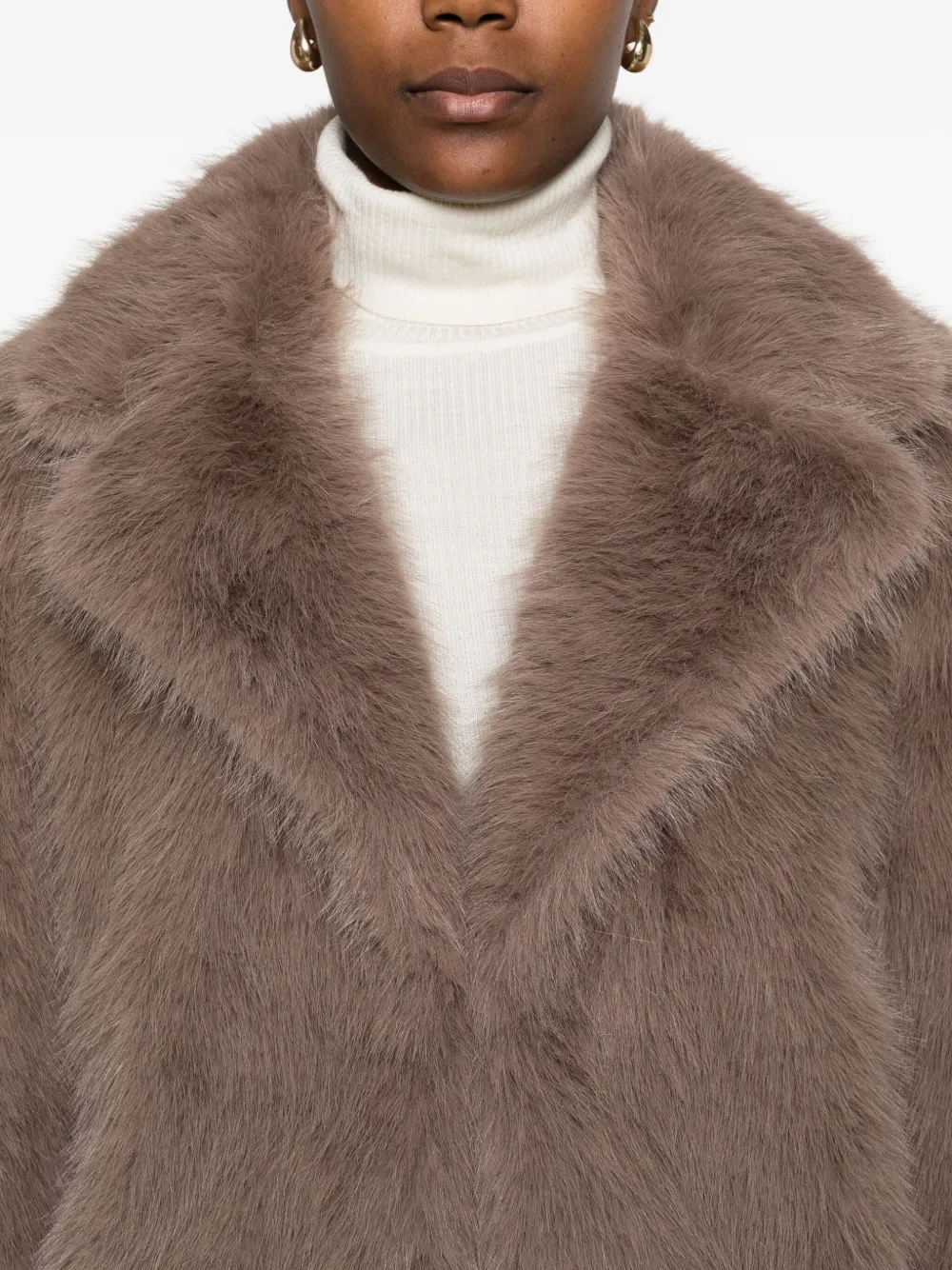 Bomboogie Faux-fur Jacket In Brown