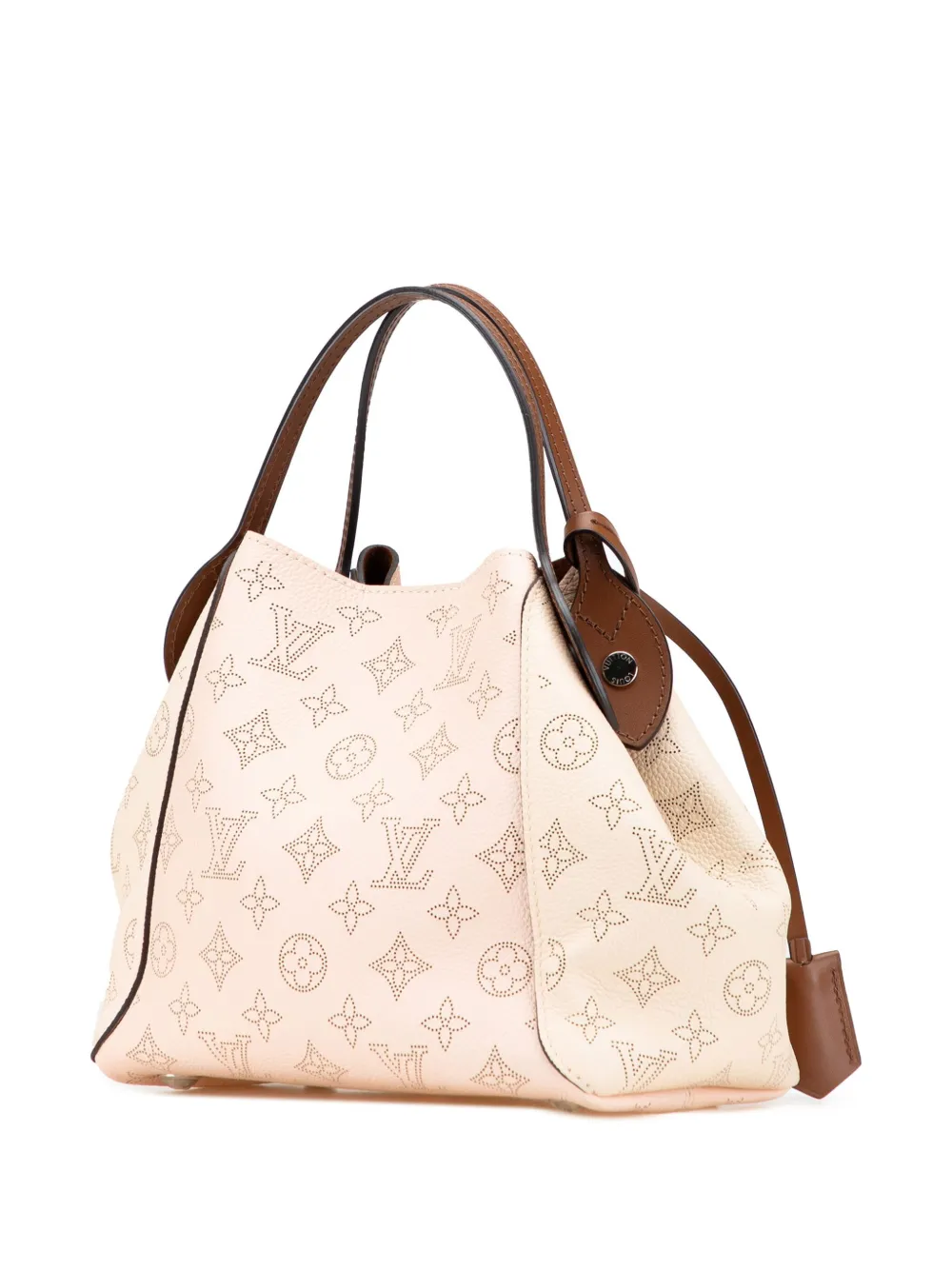 Pre-owned Louis Vuitton 2021-2025 Monogram Mahina Hina Pm Satchel In Brown