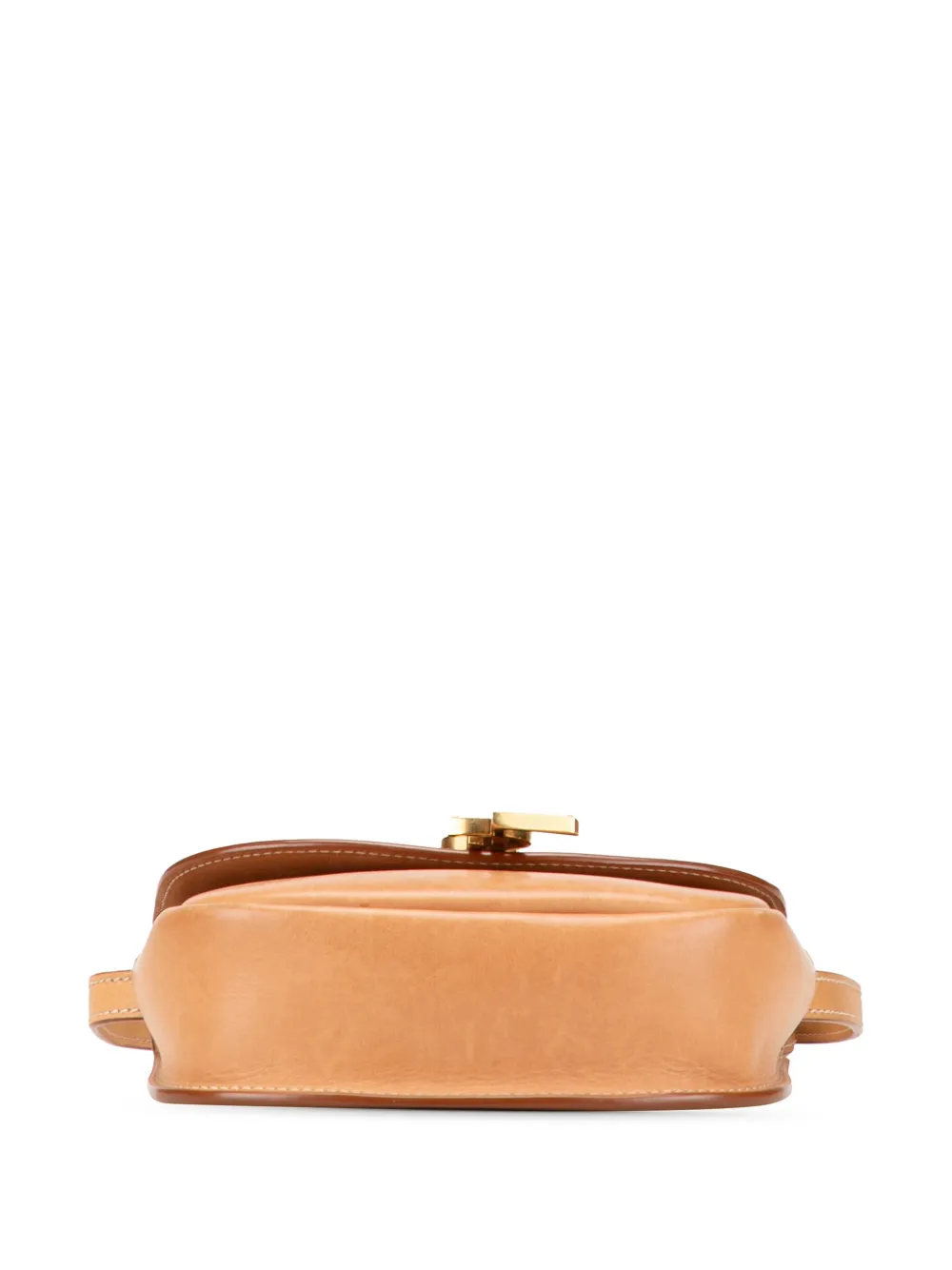 Pre-owned Saint Laurent 2020 Small Calfskin And Canvas Kaia Crossbody Bag In Brown