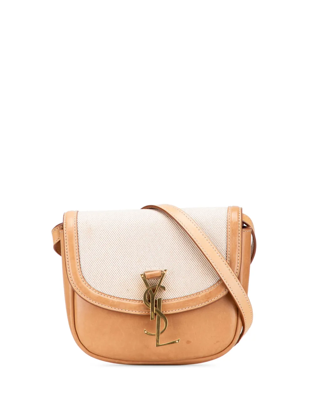 Saint Laurent Pre-Owned 2020 スモール カーフスキン&キャンバス カイア ショルダーバッグ - ブラウン Saint Laurent Pre-Owned 2020 スモール カーフスキン&キャンバス カイア ショルダーバッグ - ブラウン