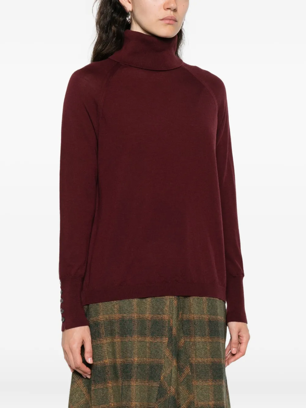 Alpha Studio Roll-neck Sweater In Brown