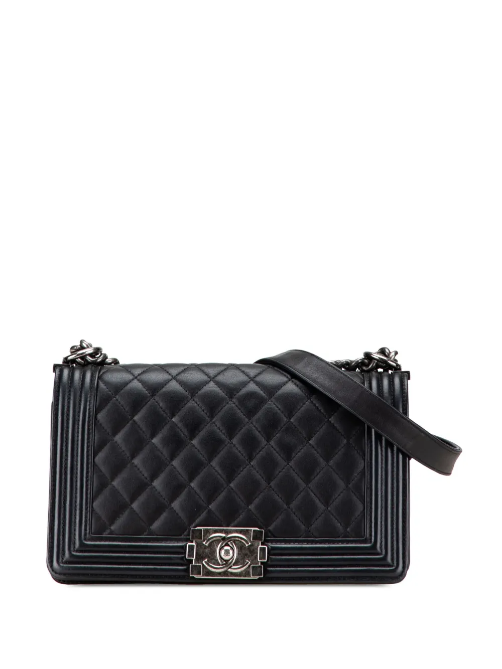 CHANEL Pre-Owned 2014-2015 Old Medium Quilted Lambskin Boy Flap CHANEL Pre-Owned 2014-2015 Old Medium Quilted Lambskin Boy Flap