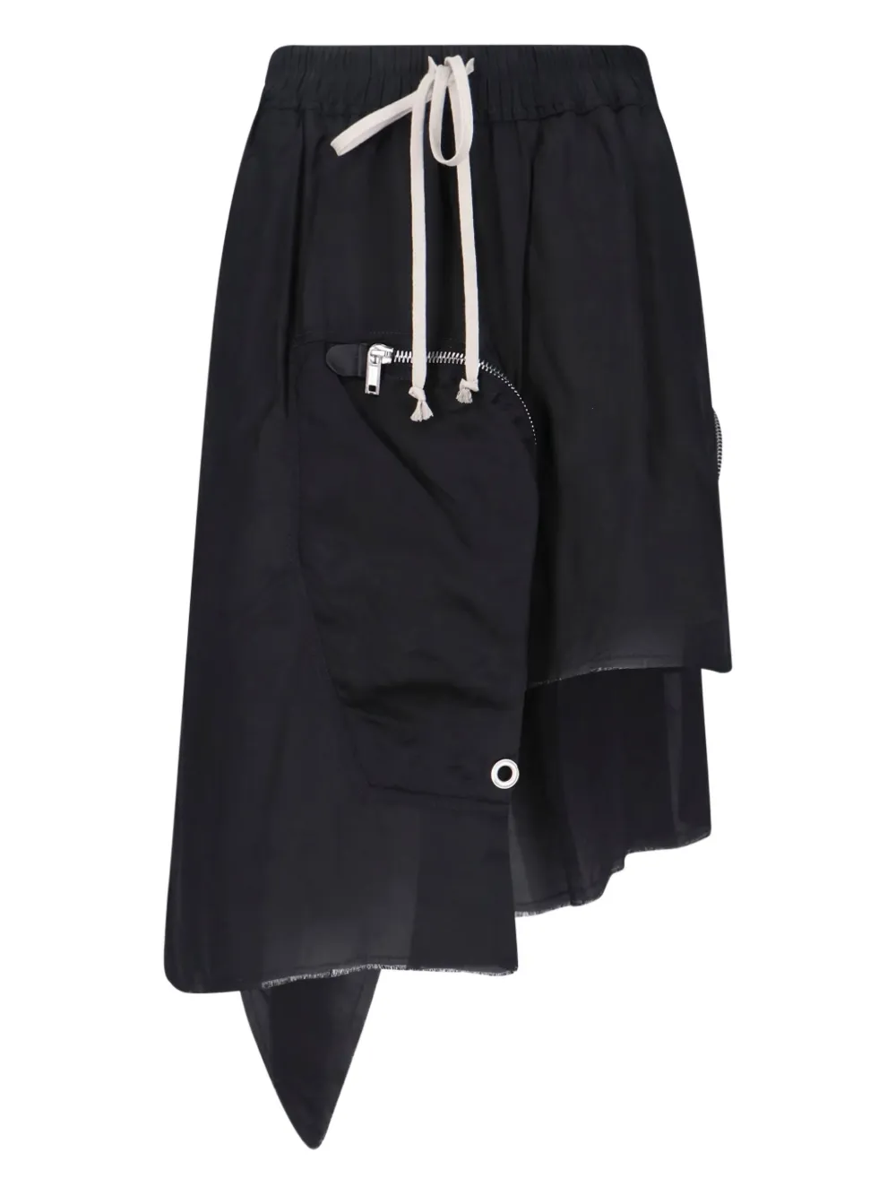 Rick Owens pocket asymmetrical skirt - ブラック Rick Owens pocket asymmetrical skirt - ブラック