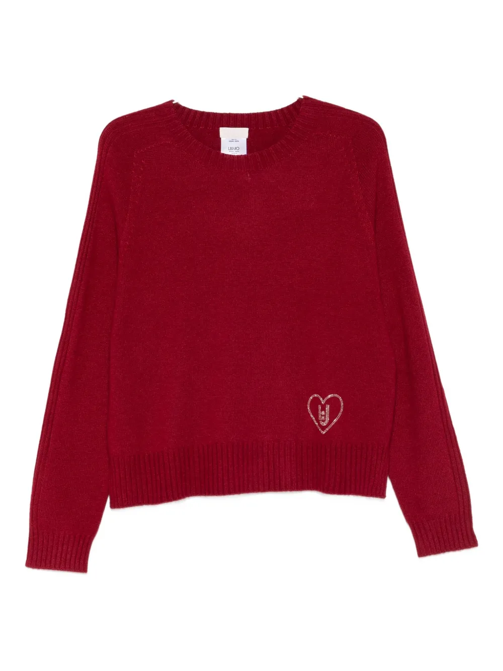 Liu •jo Heart-embellished Sweater In Red