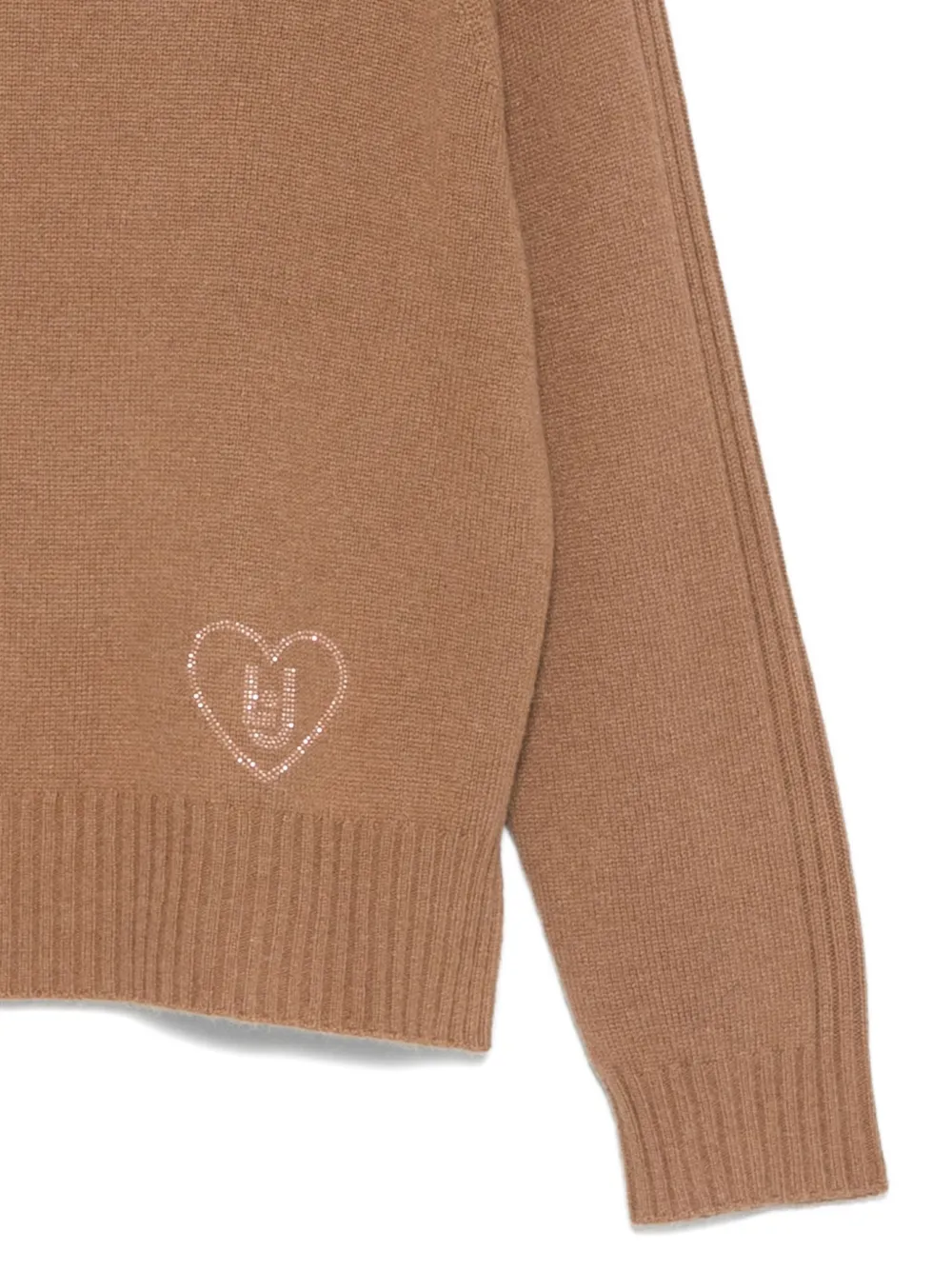 Liu •jo Heart-motif Sweater In Brown