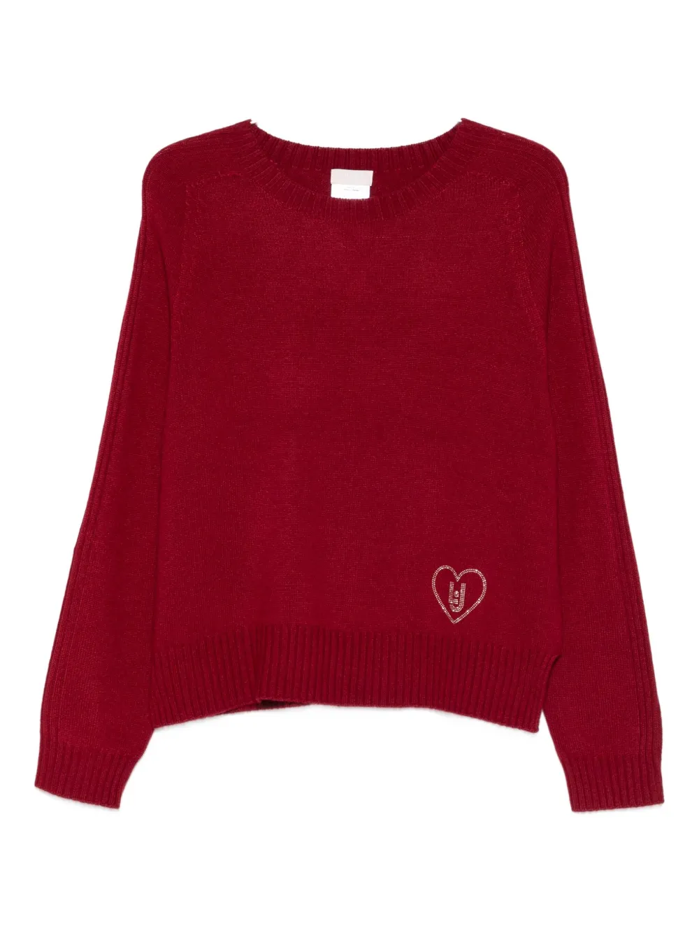 Liu •jo Heart-embellished Sweater In Red