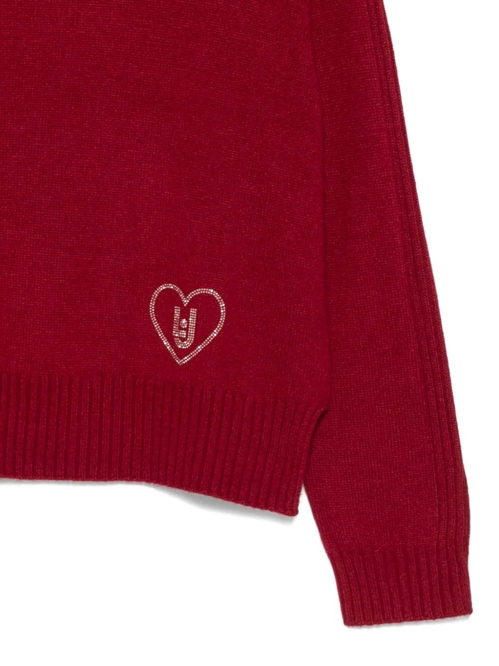 Liu •jo Heart-embellished Sweater In Red