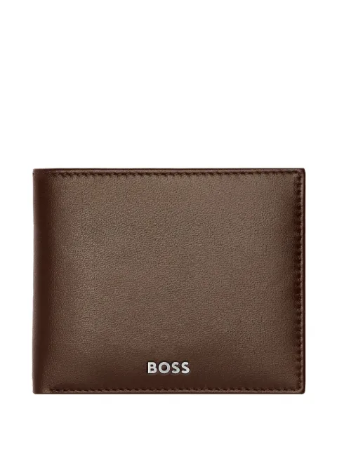 BOSS logo-embellished wallet and pen set