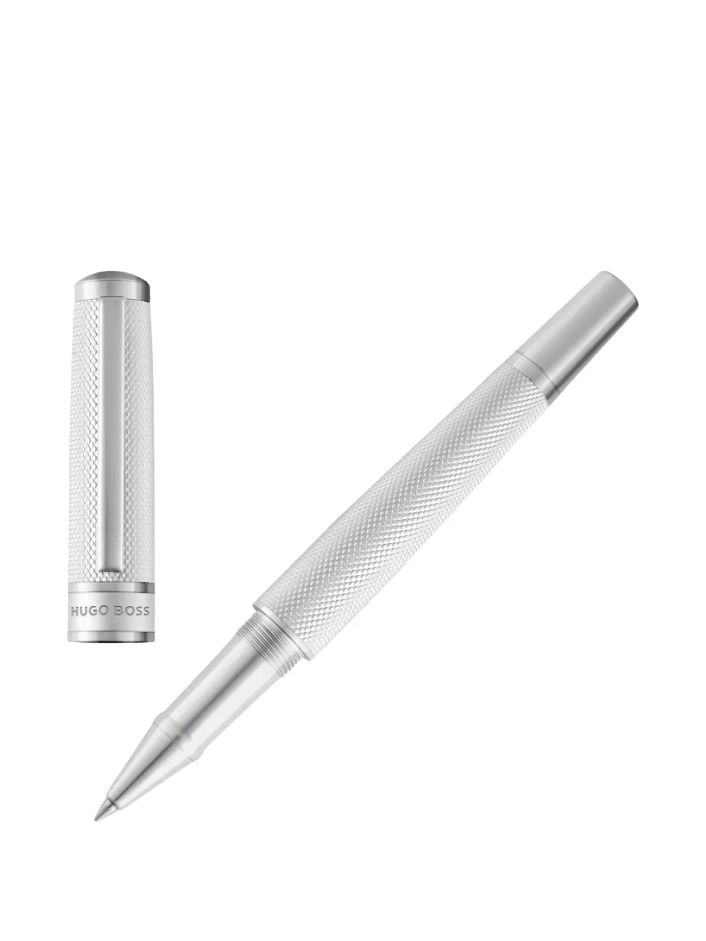 Hugo Boss Logo-debossed Rollerball Pen In Silver