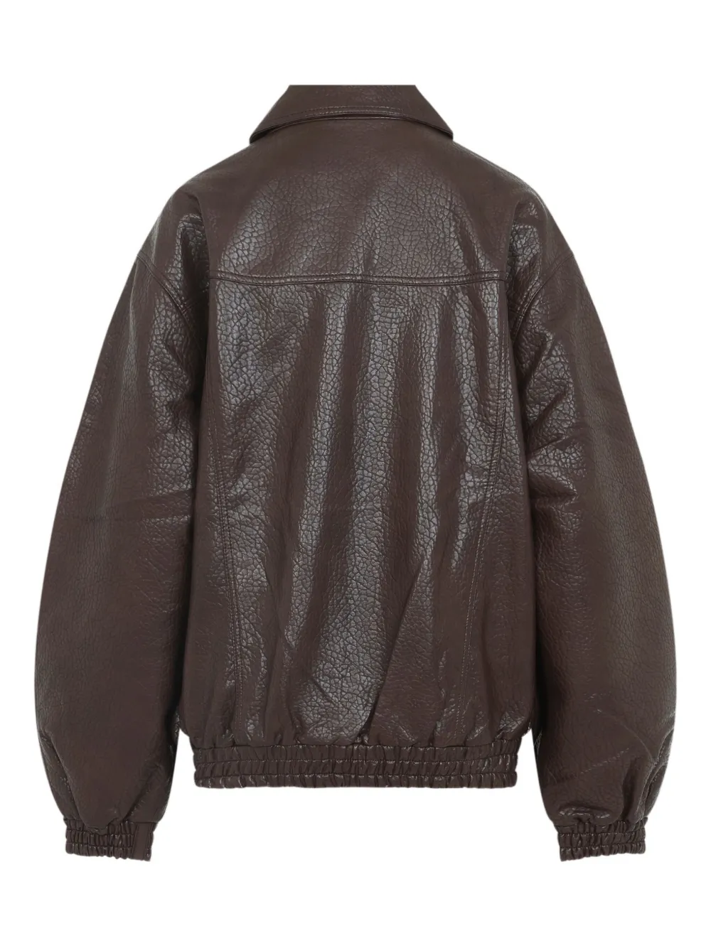 The Frankie Shop Brown Prescott Grained Faux Leather Jacket In Brown