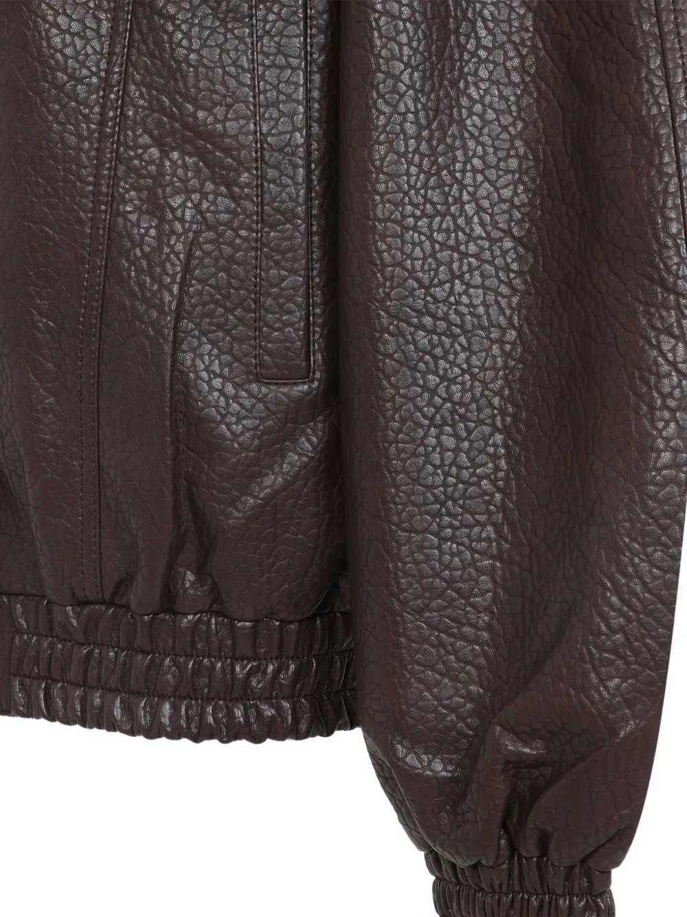 The Frankie Shop Brown Prescott Grained Faux Leather Jacket In Brown