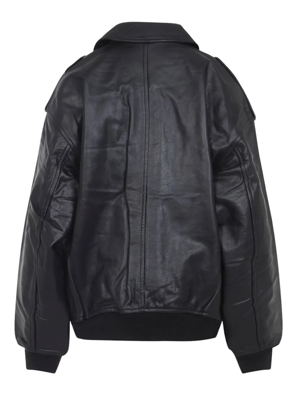 The Frankie Shop classic-collar pocketed leather jacket | Leather Jackets | Image 2