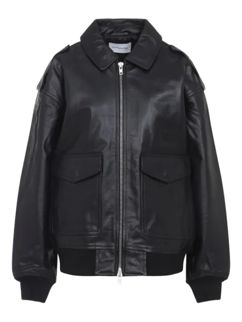 The Frankie Shop classic-collar pocketed leather jacket
