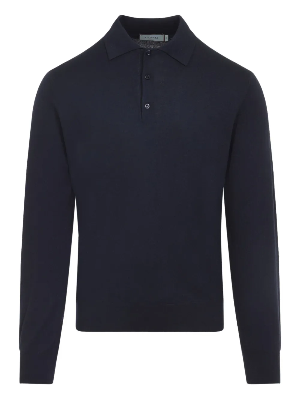Canali buttoned cashmere polo shirt - ブルー Canali buttoned cashmere polo shirt - ブルー