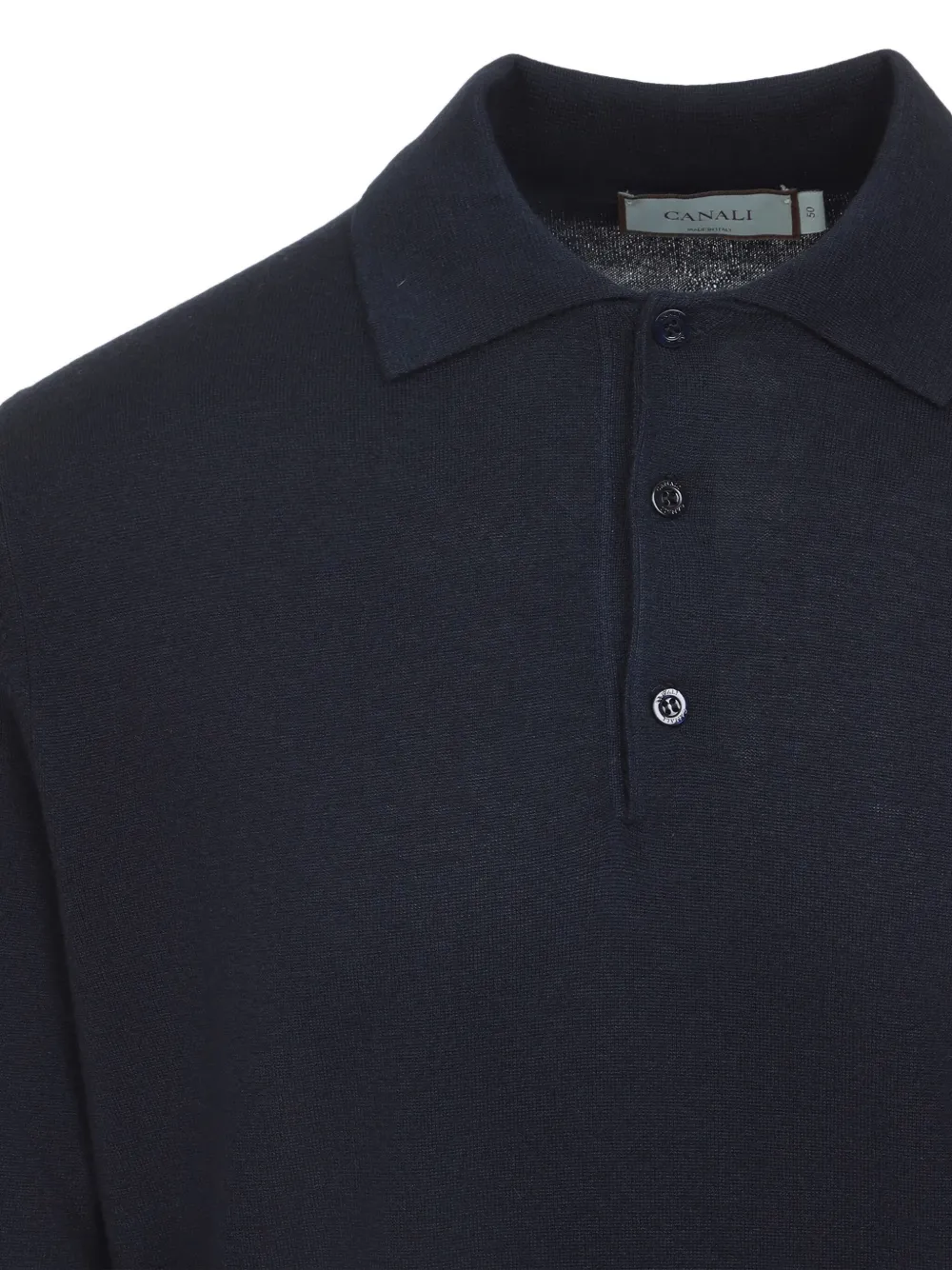 Canali Kasjmier poloshirt met knopen Blauw
