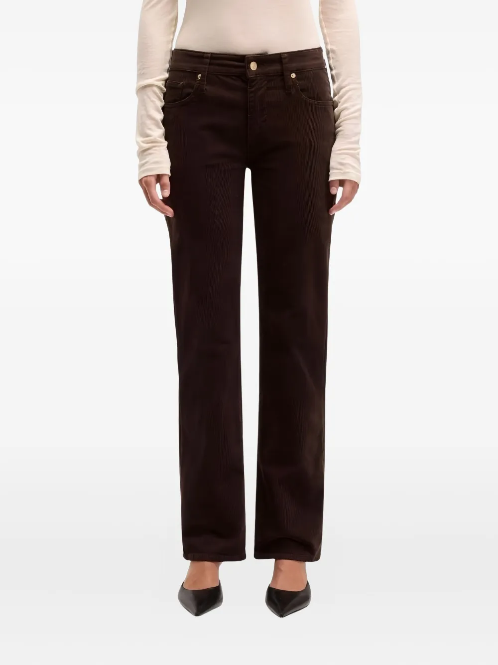7 For All Mankind Corduroy-texture Jeans In Brown