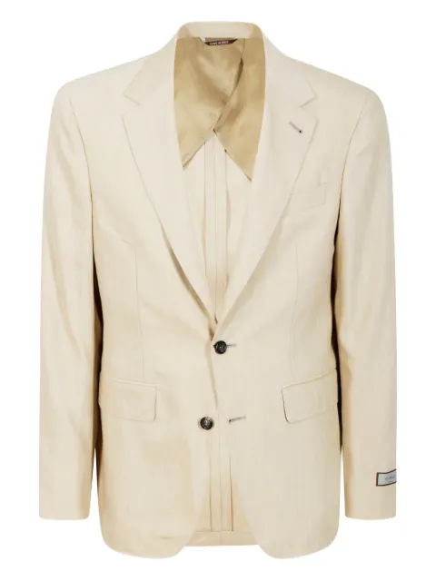 Canali logo-appliqué single-breasted suit