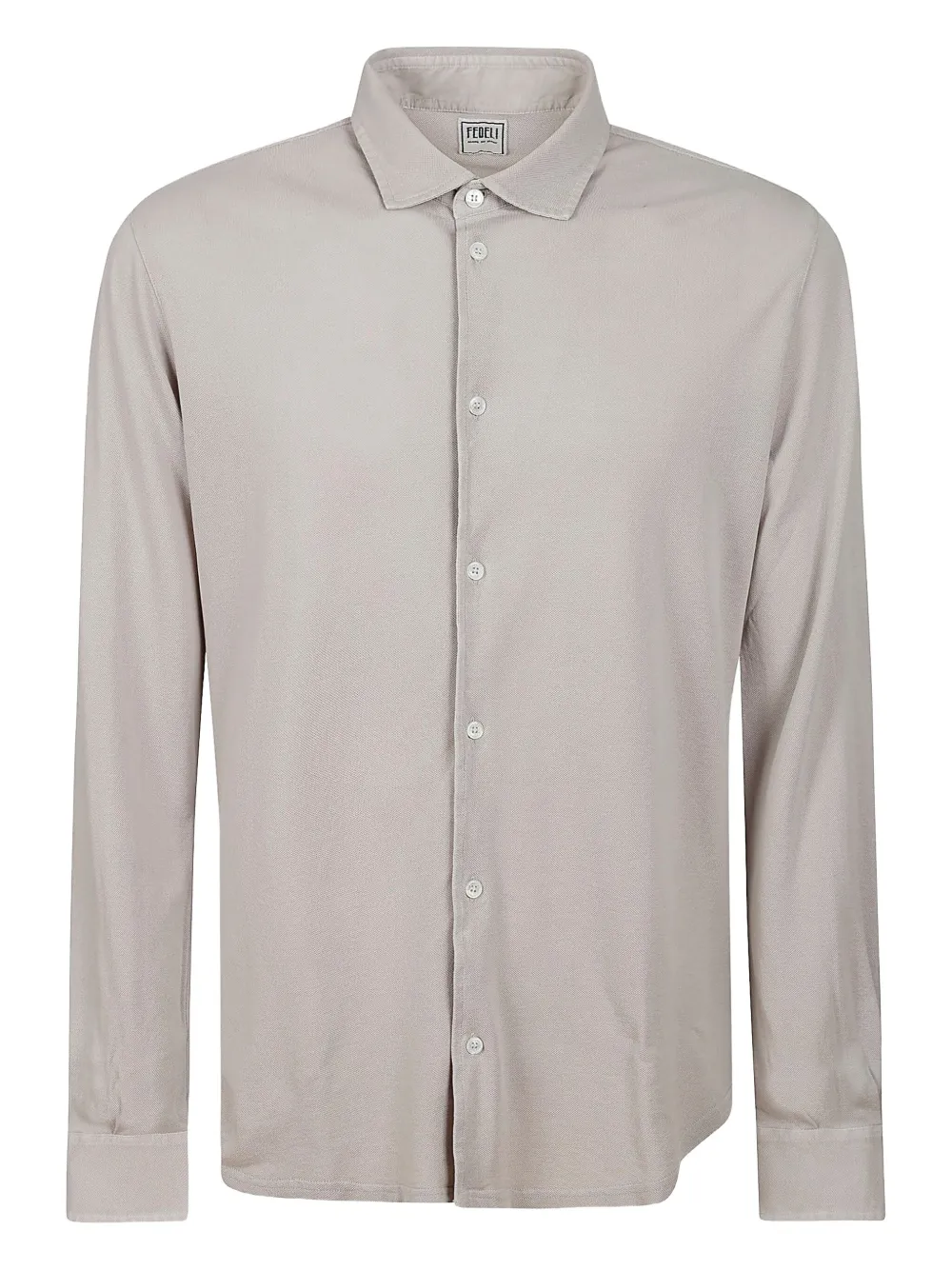 Fedeli long-sleeved cotton shirt | Grey | Image 1