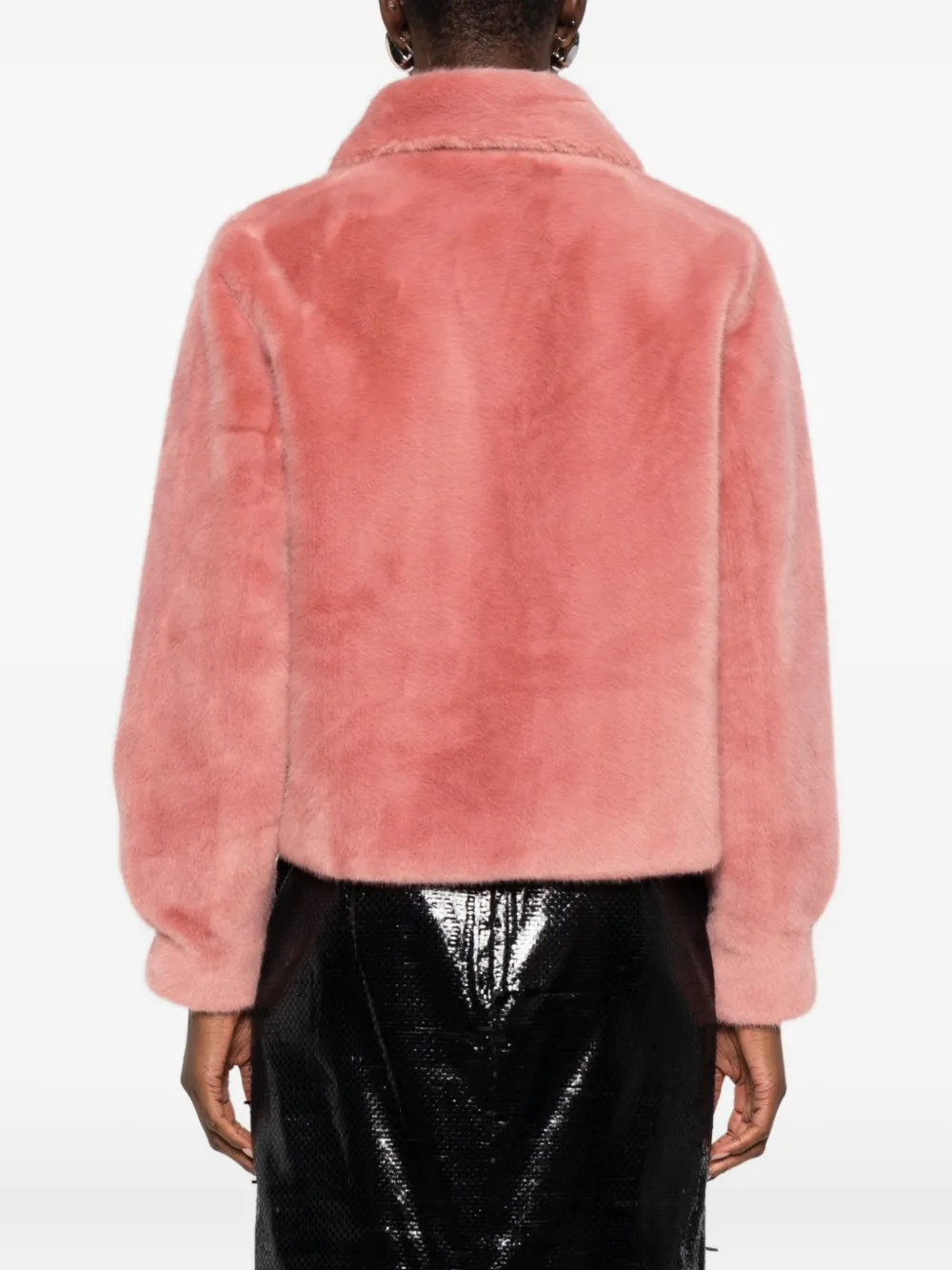 Bomboogie Faux-fur Jacket In Pink