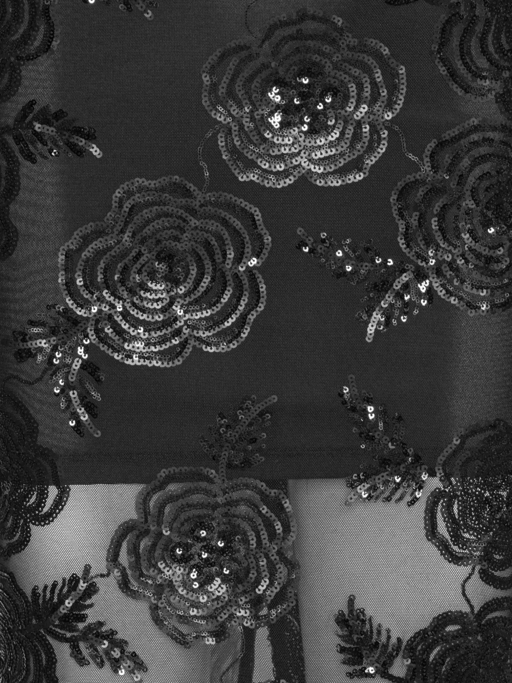 ROTATE BIRGER CHRISTENSEN Midi-rok verfraaid met bloemen Zwart