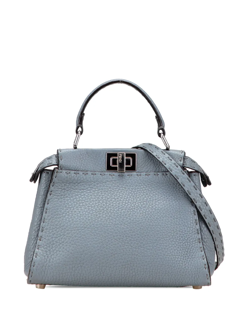 Fendi Pre-Owned 2000-2010 ミニ レザー セレリア ピーカブー アイコニック サッチェルバッグ - ブルー Fendi Pre-Owned 2000-2010 ミニ レザー セレリア ピーカブー アイコニック サッチェルバッグ - ブルー