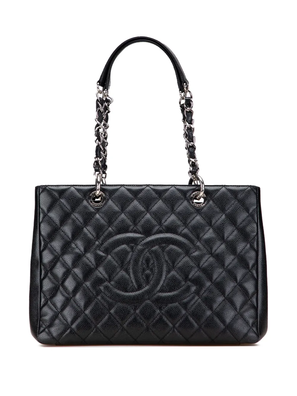 CHANEL Pre-Owned 2011 キャビア グランド ショッピング トートバッグ - ブラック CHANEL Pre-Owned 2011 キャビア グランド ショッピング トートバッグ - ブラック