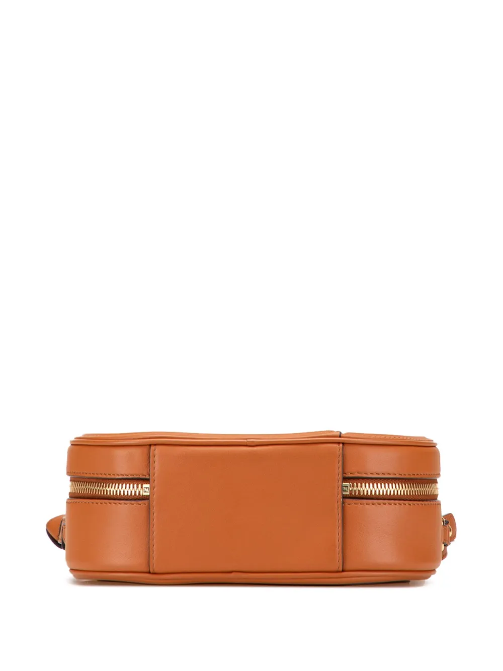 Pre-owned Fendi 2010-2025 Mini Goatskin Trimmed Suede O Lock Camera Case Satchel In Brown