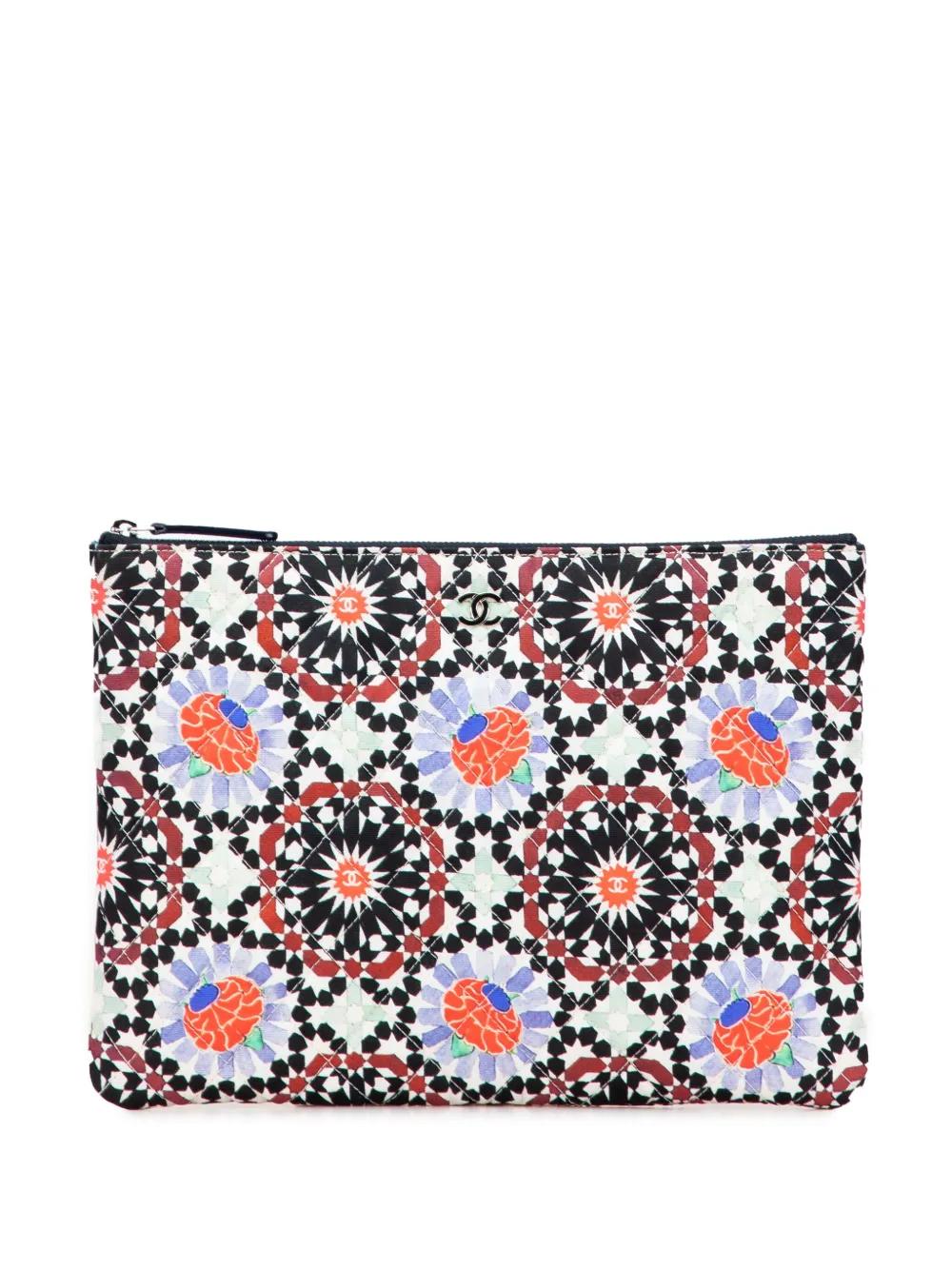 CHANEL Pre-Owned 2014-2015 Paris Dubai Medium Printed Canvas Cosmetic CHANEL Pre-Owned 2014-2015 Paris Dubai Medium Printed Canvas Cosmetic