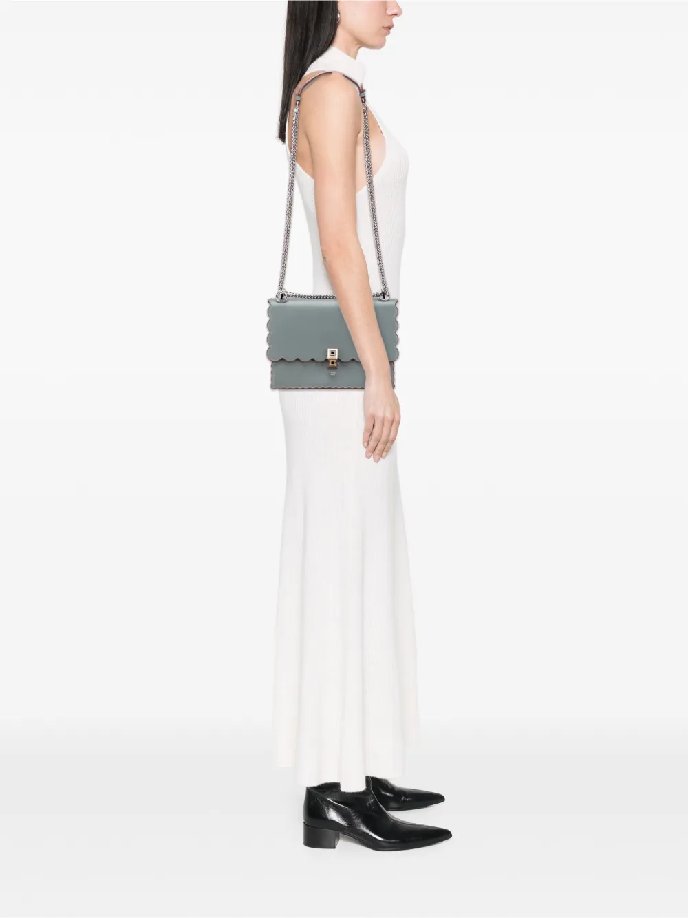 Fendi Pre-Owned 2010-2025 Medium Scalloped Leather Studded Kan I satchel | Pre-Owned | Image 2