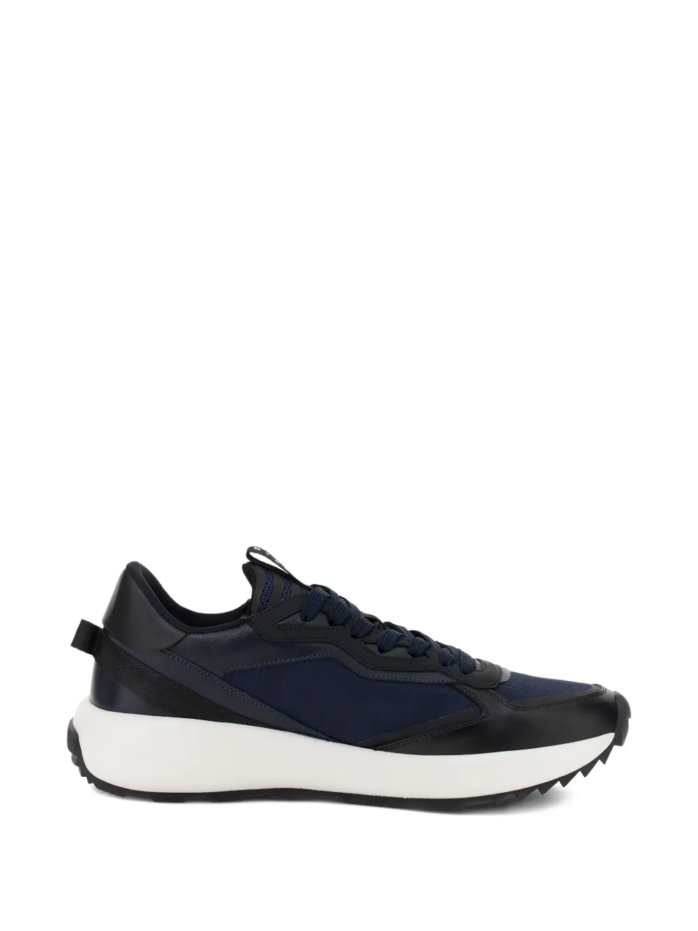 Boggi Milano Trail Trainers In Leather And Technical Fabric In Black
