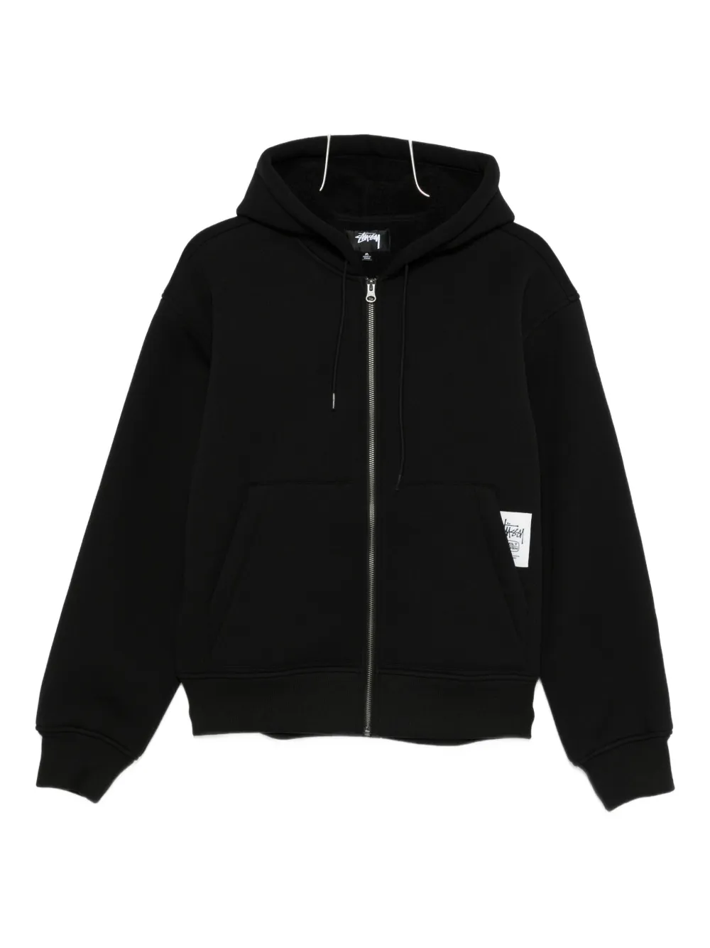 Stüssy zip-up hooded jacket | Black | Image 1