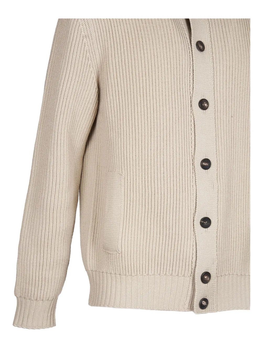 Filippo De Laurentiis Button Ribbed Cardigans In Neutral